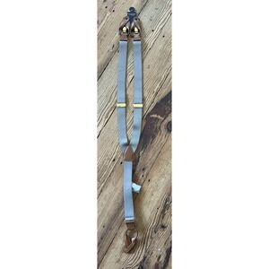 New Roundtree Yorke Suspenders Braces Brown Leather Buttons Groomsmen Wedding